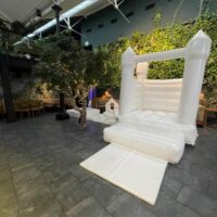 White bouncy castle and soft play hire