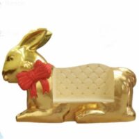 Gold Chocolate Easter Bunny Bench Hire