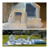 Pastel Blue Slide Castle & Slide Ball Pit