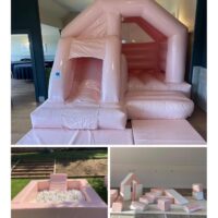 Pastel Peach Bouncy Castle, Soft Play & Ball Pit