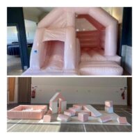 Pastel Peach Slide Bouncy Castle & Soft Play