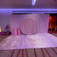 Velvet Round Pink Backdrop Hire