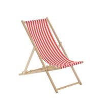 Red Stipe Deck Chair