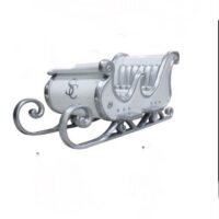 White and Silver Santa Sleigh Christmas Hire (4 Seater)