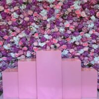 Pink Square Cake Stand Hire