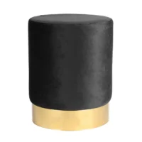 Black Velvet Pouffe Hire