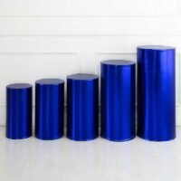 Blue Round Plinth Hire