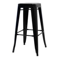 Tolix Style Bar Stool - Gloss Black