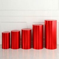 Red Round Plinth Hire