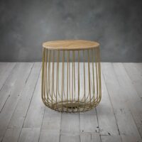 Small Gold Birdcage Side Table