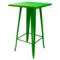 Tolix Style Bar Table - 60cm Square - Gloss Green