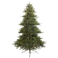 8ft Winnipeg Pine Outdoor Pre Lit Weatherproof Artificial Christmas Tree with 944 Warm White LED's