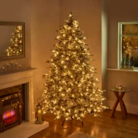 7.5ft Snowy Pre-Lit Dorchester Spruce Luxury Artificial Christmas Tree Hire